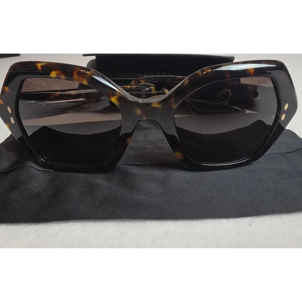 Isabel Marant IM 0107/S Sunglasses Dark Tortoise Geometric Oversized Havana